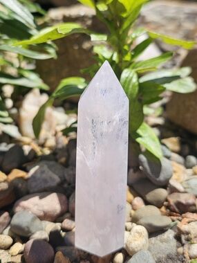 Natural Rose Quartz Point - Pink Crystal Tower